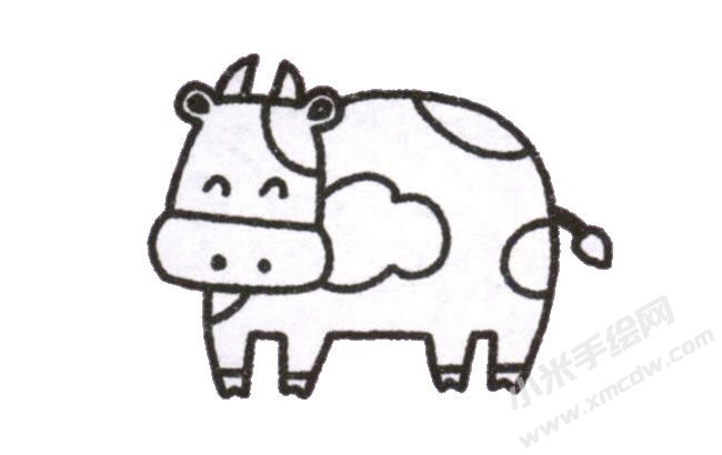 奶牛幼兒簡(jiǎn)筆畫(huà)手繪步驟圖示05.jpg