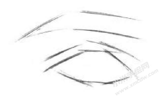 眉毛和眼睛的素描畫法步驟圖示01.jpg