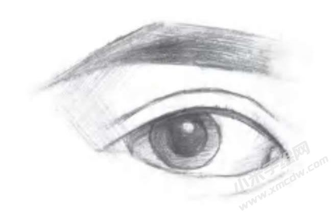 眉毛和眼睛的素描畫法步驟圖示03.jpg