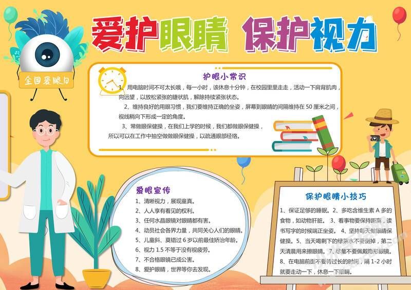 愛護眼睛保護視力手抄報內(nèi)容模板有字版.jpg