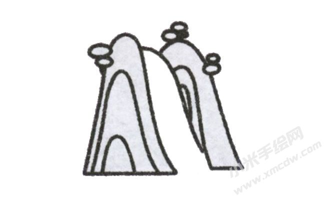 簡筆畫瀑布畫法步驟圖示03.jpg