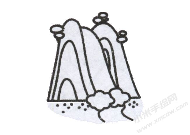 簡筆畫瀑布畫法步驟圖示04.jpg