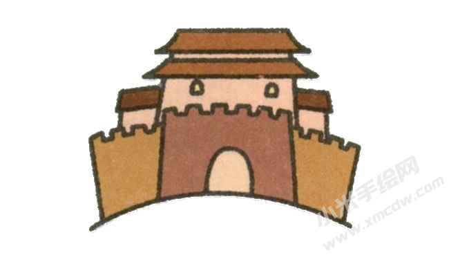 城樓簡(jiǎn)筆畫繪制步驟圖示06.jpg