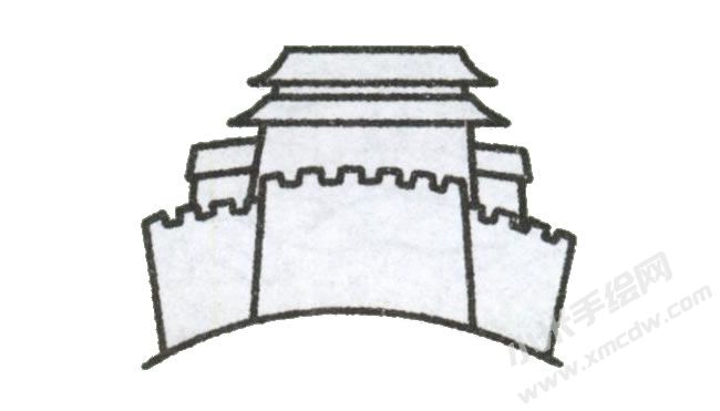 城樓簡(jiǎn)筆畫繪制步驟圖示04.jpg