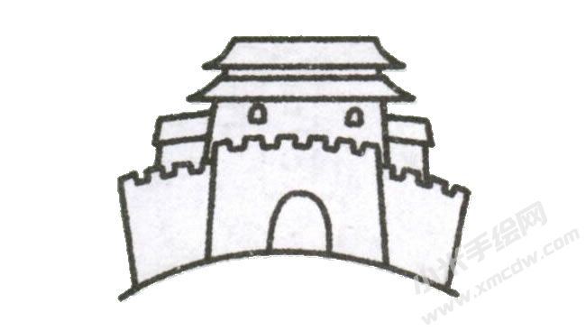 城樓簡(jiǎn)筆畫繪制步驟圖示05.jpg