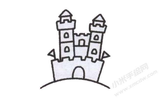 簡(jiǎn)筆畫城堡畫法步驟圖示04.jpg