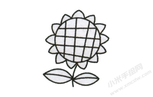 一步一筆簡筆畫向日葵步驟圖示05.jpg