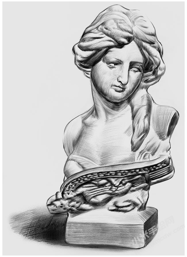 琴女素描圖片，琴女素描作品.jpg
