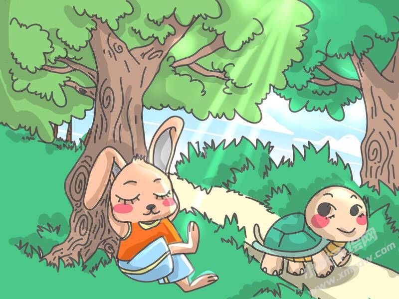 龜兔賽跑兒童插畫(huà)彩圖稿.jpg