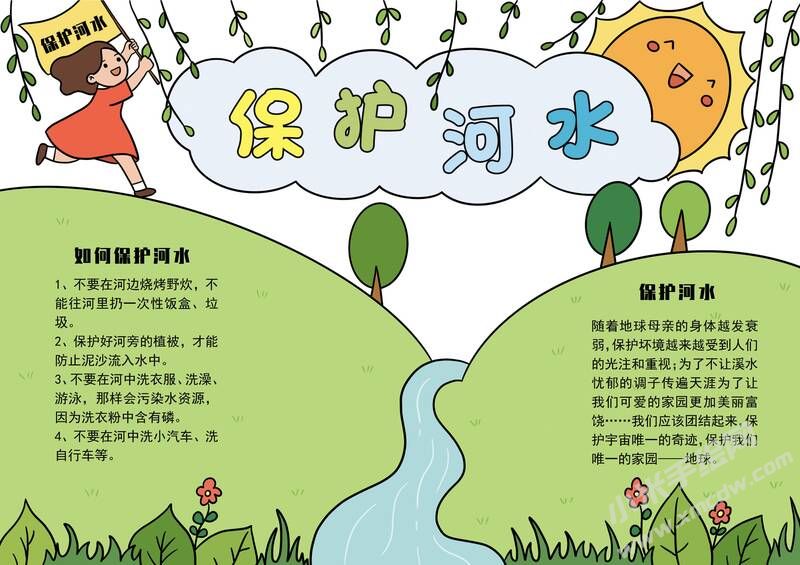 保護(hù)河水手抄報內(nèi)容模板有字版.jpg