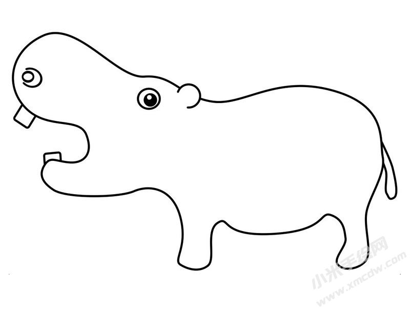 河馬簡(jiǎn)筆畫(huà)圖片