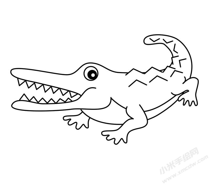 鱷魚簡(jiǎn)筆畫圖片