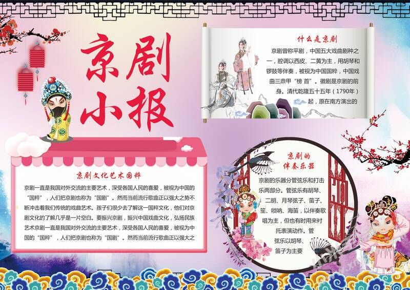 京劇小報手抄報內(nèi)容模板彩色有字（第二版）.jpg