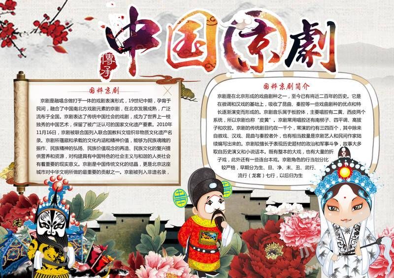 中國京劇手抄報內(nèi)容模板有字版（第一版）.jpg