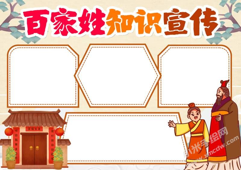 百家姓知識宣傳手抄報內(nèi)容模板無字版.jpg
