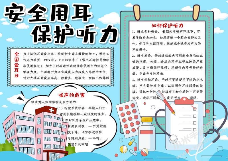 安全用耳保護(hù)聽力手抄報(bào)內(nèi)容模板有字版.jpg