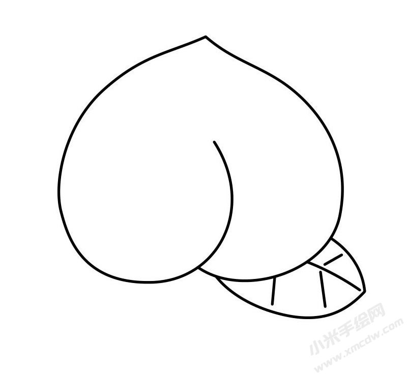 桃子簡筆畫圖片