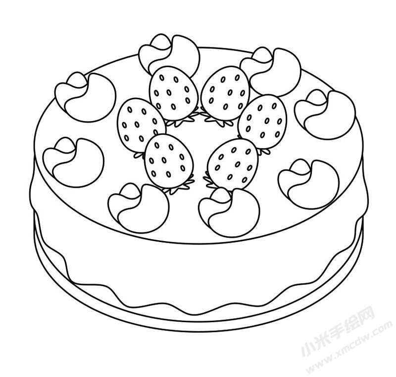 生日蛋糕簡(jiǎn)筆畫圖片