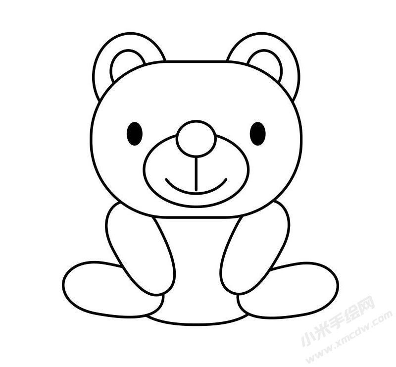 泰迪熊玩具簡筆畫圖片