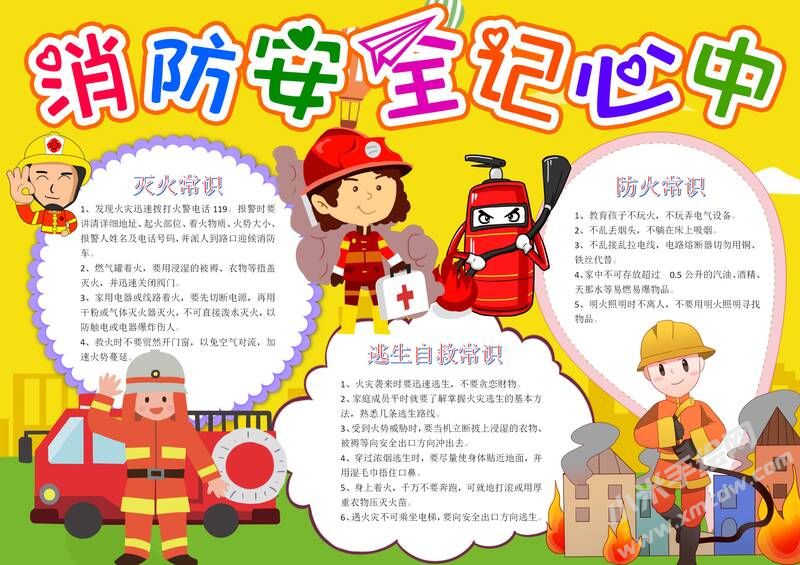 消防安全記心中手抄報內容模板有字版（第二版）.jpg