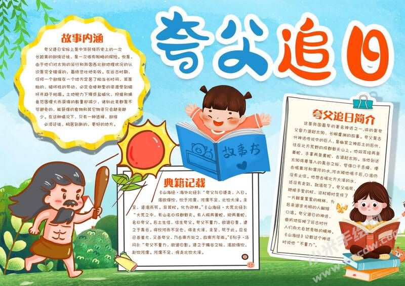 夸父追日手抄報模板有字版.jpg