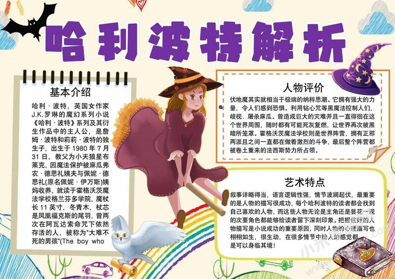 哈利波特解析手抄報(bào)模板有字版.jpg