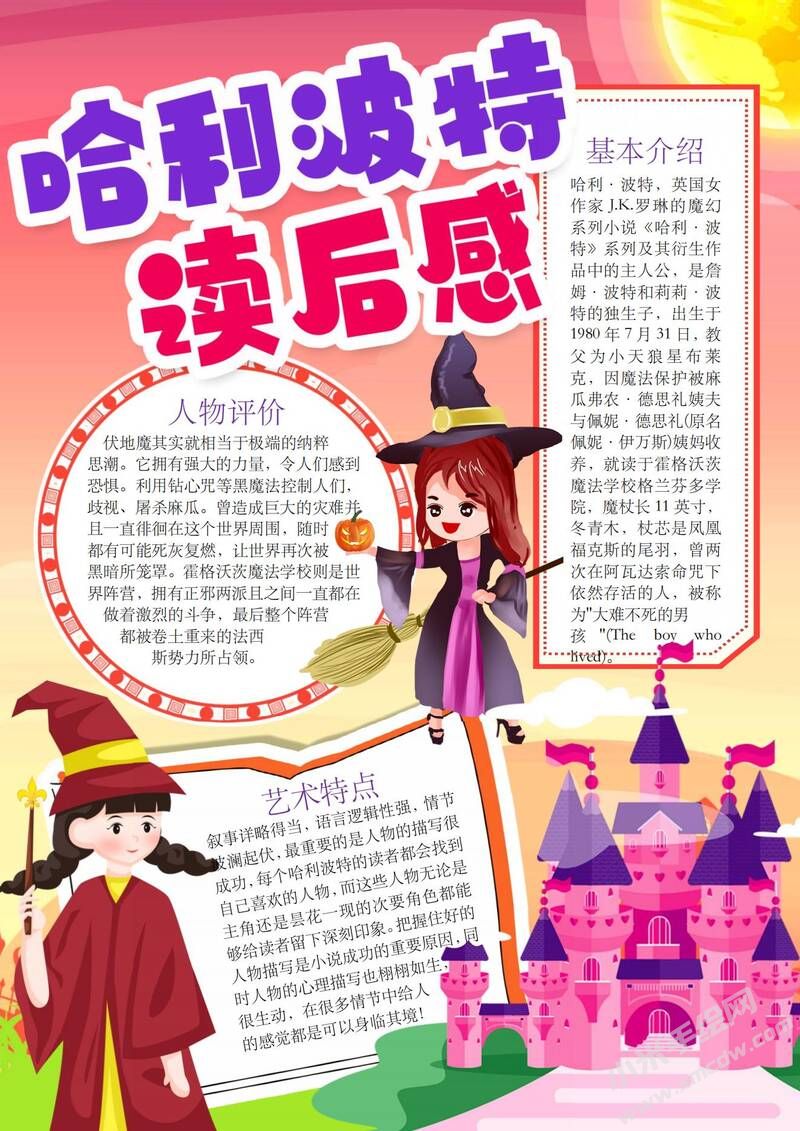 哈利波特讀后感手抄報(bào)模板有字版（第二版）.jpg