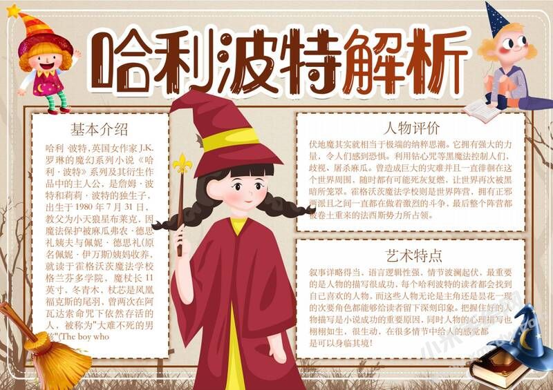 哈利波特解析手抄報(bào)模板有字版（第二版）.jpg
