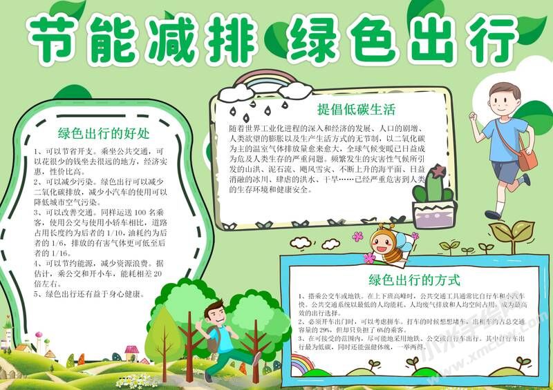 節(jié)能減排綠色出行手抄報(bào)模板有字版（第二版）.jpg