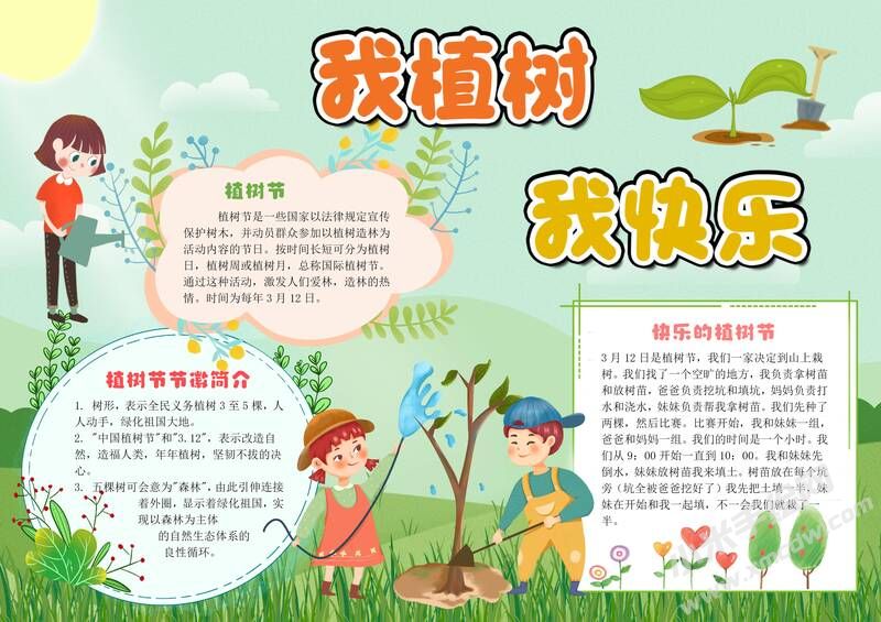 我植樹(shù)我快樂(lè)手抄報(bào)模板有字版（第二版）.jpg