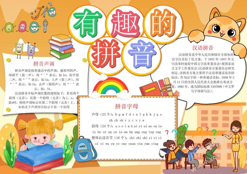 有趣的拼音手抄報模板有字版（第二版）.jpg