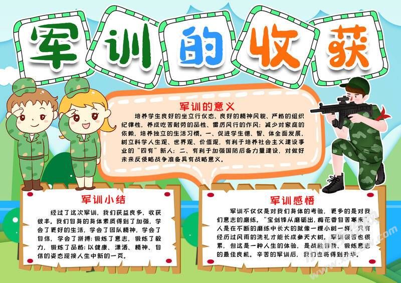 軍訓的收獲手抄報模板有字版.jpg