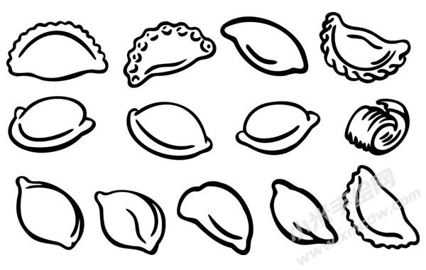 餃子簡(jiǎn)筆畫集合.jpg
