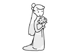 新娘幼兒簡筆畫步驟圖示