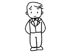 男服務(wù)員幼兒簡(jiǎn)筆畫步驟圖示
