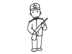 解放軍幼兒簡(jiǎn)筆畫步驟圖示