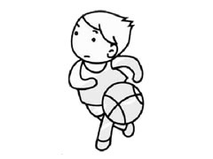 籃球運(yùn)動(dòng)員幼兒簡(jiǎn)筆畫步驟圖示