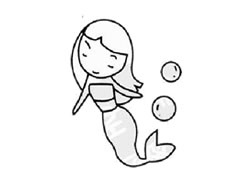 美人魚幼兒簡(jiǎn)筆畫步驟圖示