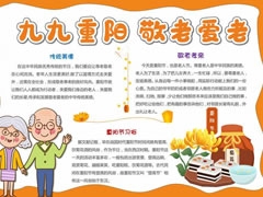 九九重陽敬老愛老手抄報(bào)模板