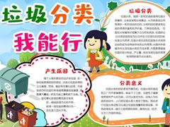 垃圾分類(lèi)我能行手抄報(bào)模板