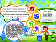 橫版垃圾分類(lèi)手抄報(bào)模板