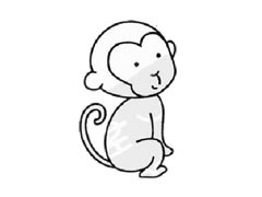 小猴子簡(jiǎn)筆畫繪制步驟圖示
