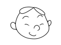 小孩笑瞇瞇表情簡(jiǎn)筆畫創(chuàng)作步驟圖示