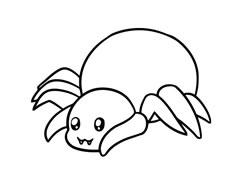 蜘蛛簡(jiǎn)筆畫黑白線稿欣賞