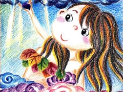 女媧補天油畫棒創(chuàng)作步驟圖示