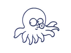 章魚（八爪魚）簡筆畫繪制步驟圖示
