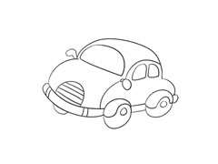 小轎車簡筆畫繪制步驟圖示
