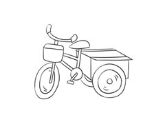 三輪車簡(jiǎn)筆畫繪制步驟圖示