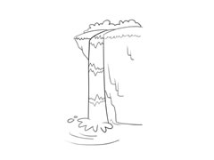 瀑布簡(jiǎn)筆畫繪制步驟圖示