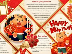 英文版新年好手抄報模板